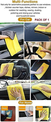ABHEEBHA Microfiber Vehicle Washing  Cloth(Pack Of 6, 600 GSM)