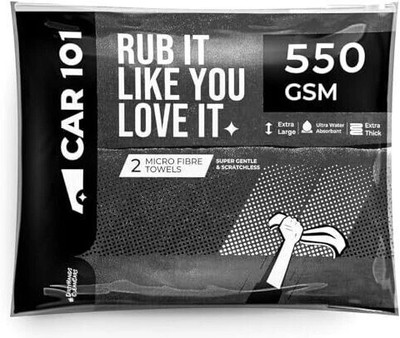 CAR101 Microfiber Vehicle Washing  Cloth(Pack Of 2, 550 GSM)