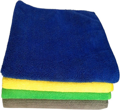 Hitvik Microfiber Vehicle Washing  Cloth(Pack Of 4, 300 GSM)