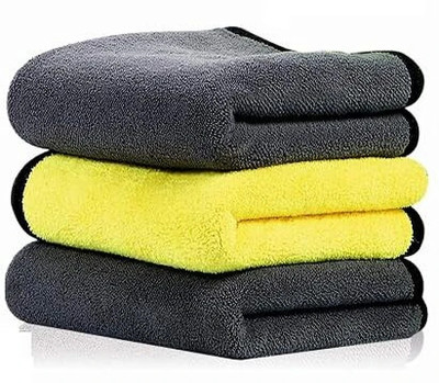 GLOZIA Microfiber Vehicle Washing  Cloth(Pack Of 3, 500 GSM)