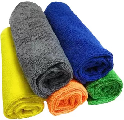 ADIYAL Microfiber Vehicle Washing  Cloth(Pack Of 5, 400 GSM)