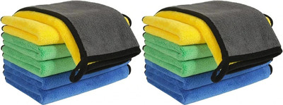 Sheen Microfiber Vehicle Washing  Cloth(Pack Of 12, 800 GSM)