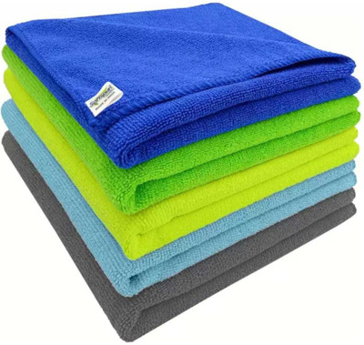 MEGAKLEEN Microfiber Vehicle Washing  Cloth(Pack Of 5)