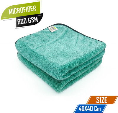 SOFTSPUN Microfiber Vehicle Washing  Cloth(Pack Of 2, 600 GSM)