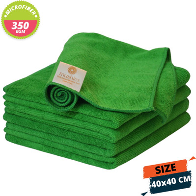 MUSHIES Microfiber Vehicle Washing  Cloth(Pack Of 5, 350 GSM)
