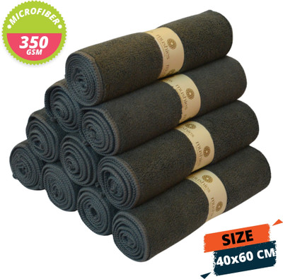 MUSHIES Microfiber Vehicle Washing  Cloth(Pack Of 10, 350 GSM)