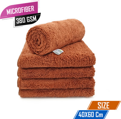SOFTSPUN Microfiber Vehicle Washing  Cloth(Pack Of 5, 380 GSM)