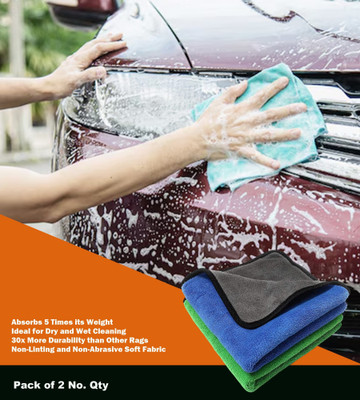 WASEF Fabric Vehicle Washing  Cloth(Pack Of 2, 300 GSM)