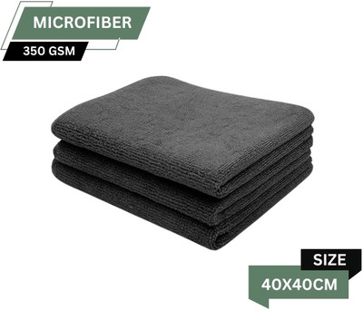 HOMNIX Microfiber Cleaning Towel Cloth 40x40cms 350 GSM Highly Absorbent Dust Lint Free Wet and Dry Microfiber Cleaning Cloth(3 Units)