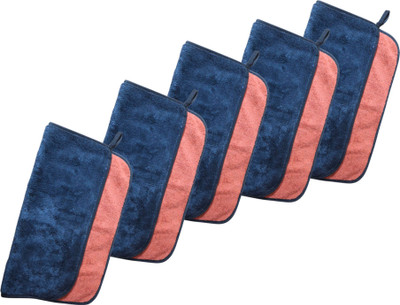 PrettyBUYERS Fabric Vehicle Washing  Cloth(Pack Of 5, 600 GSM)