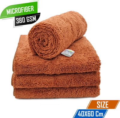 SOFTSPUN Microfiber Vehicle Washing  Cloth(Pack Of 4, 380 GSM)