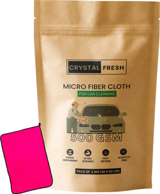 CRYSTALFRESH Microfiber Vehicle Washing  Cloth(Pack Of 1, 500 GSM)
