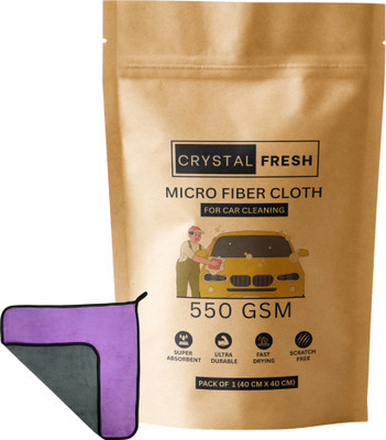 CRYSTALFRESH Microfiber Vehicle Washing  Cloth(Pack Of 1, 550 GSM)