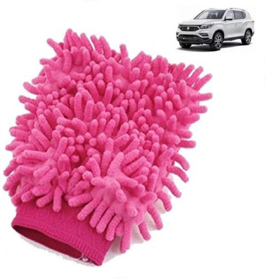 QinPin Microfiber Vehicle Washing  Hand Glove(Pack Of 1, 100 GSM)