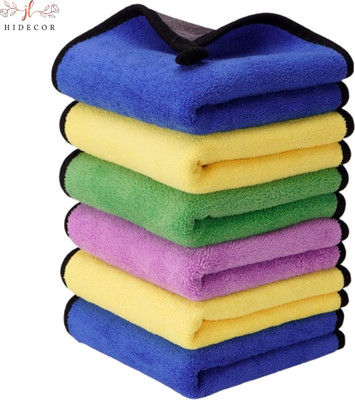 hidecor Microfiber Vehicle Washing  Cloth(Pack Of 6, 800 GSM)