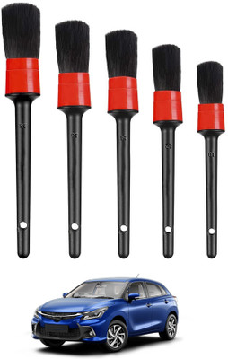 monolive Universal Red/Black Reusable & Waterproof Car Cleaning Brushes Set Of 5-116 Wet and Dry Duster Set