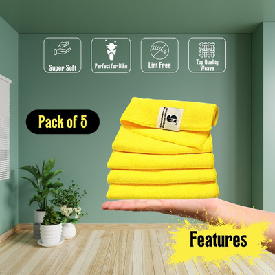 Taiyab Goods Global Service Microfiber Vehicle Washing  Cloth(Pack Of 5, 350 GSM)