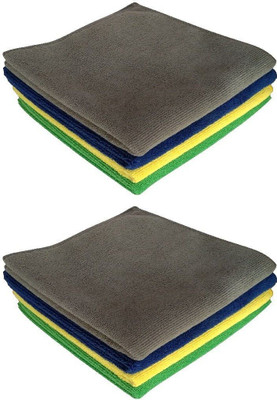 Hitvik Microfiber Vehicle Washing  Cloth(Pack Of 8, 300 GSM)