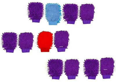 Clivemont Fabric Vehicle Washing  Washing Mitt Hand Glove(Pack Of 12)
