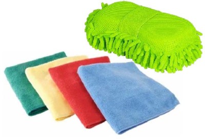 WINKCART Microfiber, Cotton Vehicle Washing  Sponge(Pack Of 5)