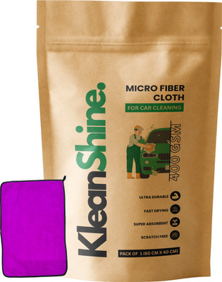 KleanShine Microfiber Vehicle Washing  Cloth(Pack Of 1, 400 GSM)