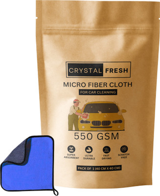 CRYSTALFRESH Microfiber Vehicle Washing  Cloth(Pack Of 1, 550 GSM)