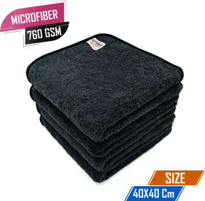 SOFTSPUN Microfiber Vehicle Washing  Cloth(Pack Of 4, 760 GSM)