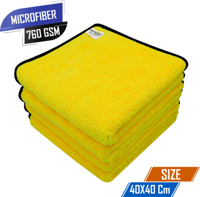 SOFTSPUN Microfiber Vehicle Washing  Cloth(Pack Of 4, 760 GSM)