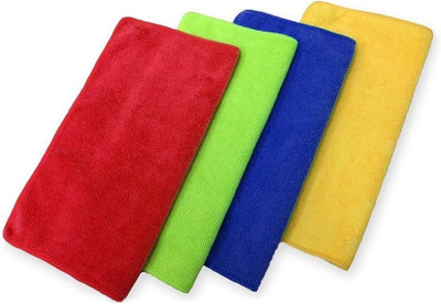 Kyara Care Microfiber Vehicle Washing  Cloth(Pack Of 4, 250 GSM)