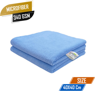 SOFTSPUN Microfiber Vehicle Washing  Cloth(Pack Of 2, 340 GSM)