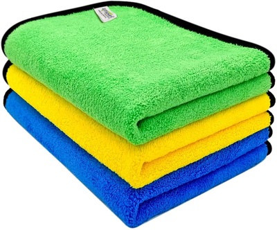 SOFTSPUN Microfiber Vehicle Washing  Cloth(Pack Of 3, 600 GSM)