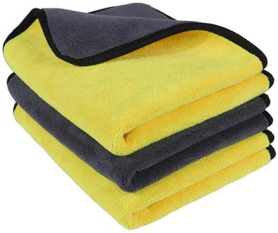 Motopex Microfiber Vehicle Washing  Cloth(Pack Of 3, 600 GSM)