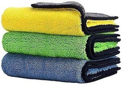 PROGIENCE Microfiber Vehicle Washing  Cloth(Pack Of 3, 600 GSM)