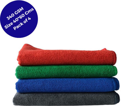 Amcare Microfiber Vehicle Washing  Cloth(Pack Of 4, 340 GSM)