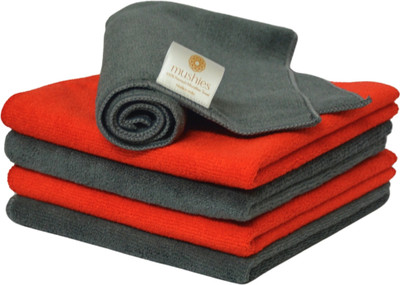 MUSHIES Microfiber Vehicle Washing  Cloth(Pack Of 5, 340 GSM)
