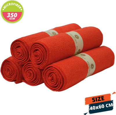 MUSHIES Microfiber Vehicle Washing  Cloth(Pack Of 5, 350 GSM)