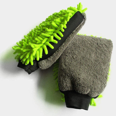 Favoto Microfiber Vehicle Washing  Hand Glove(Pack Of 2)