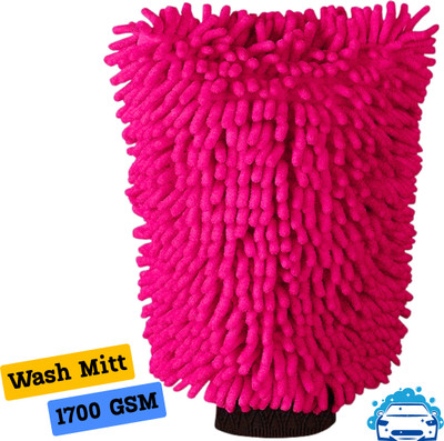 MICROSHINE Microfiber Vehicle Washing  Washing Mitt Hand Glove(Pack Of 1, 1700 GSM)