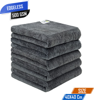SOFTSPUN Microfiber Vehicle Washing  Cloth(Pack Of 5, 500 GSM)