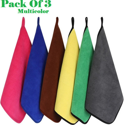AirSoft Cotton, Microfiber Vehicle Washing  Cloth(Pack Of 3, 800 GSM)