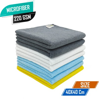 SOFTSPUN Microfiber Vehicle Washing  Cloth(Pack Of 7, 220 GSM)