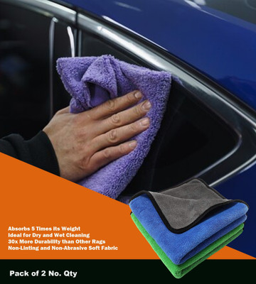 WASEF Fabric Vehicle Washing  Cloth(Pack Of 2, 300 GSM)