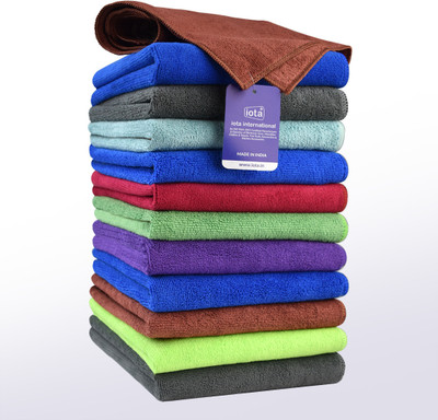 IOTA Microfiber Vehicle Washing  Cloth(Pack Of 12, 350 GSM)
