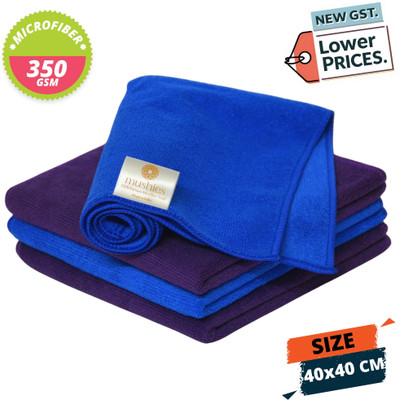 MUSHIES Microfiber Vehicle Washing  Cloth(Pack Of 4, 350 GSM)