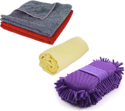 WINKCART Microfiber Vehicle Washing  Sponge(Pack Of 4)
