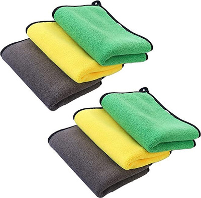 Shreeshayam Microfiber Vehicle Washing  Cloth(Pack Of 6, 800 GSM)
