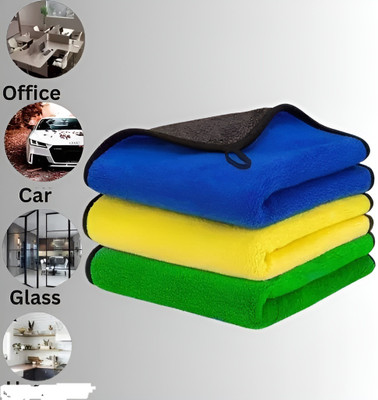 HAXA Fabric Vehicle Washing  Cloth(Pack Of 3, 800 GSM)