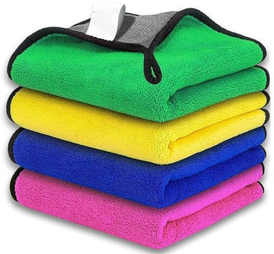 PITRADEV Microfiber Vehicle Washing  Cloth(Pack Of 4, 800 GSM)