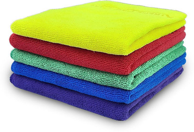 Hitvik Microfiber Vehicle Washing  Cloth(Pack Of 5, 300 GSM)