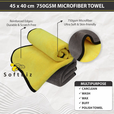 Manav Pack of 5 Lint Free Dual Sided Vehicle, Glass & floor Cleaning Cloth MC2.1761 Wet and Dry Microfiber Cleaning Cloth(5 Units)